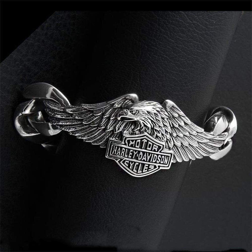 Мужской серебряный браслет Harley - Davidson 925 пробы 20см