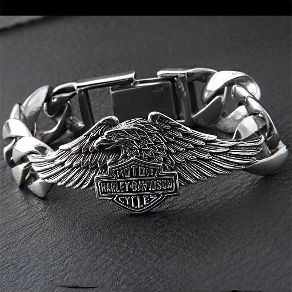 Мужской серебряный браслет Harley - Davidson 925 пробы 20см