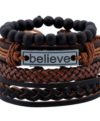 Браслети з екошкіри Believe на затяжці