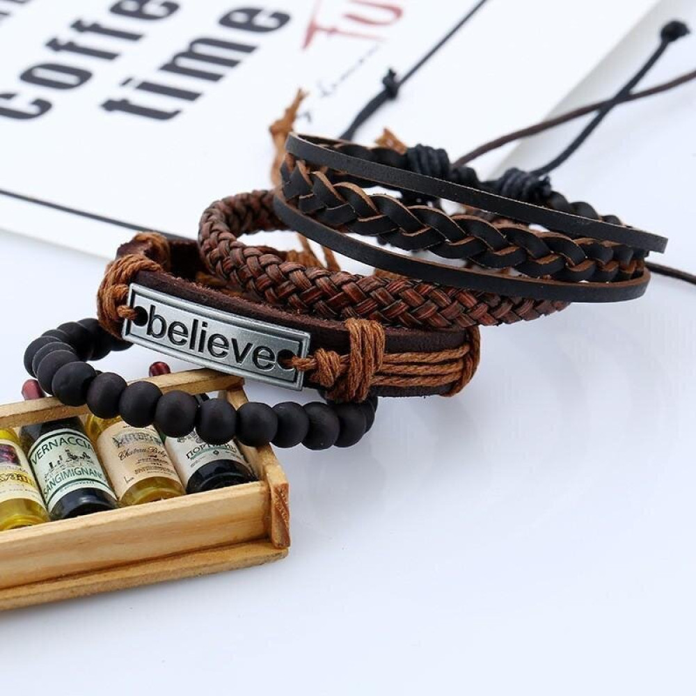 Браслеты из экокожи Believe на затяжке